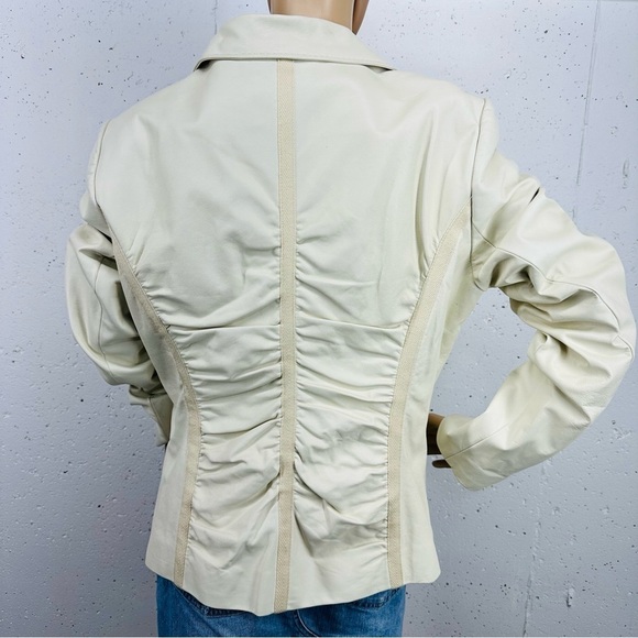 ECCOCI women’s Size 14 Cream/ivory Leather Jacket - Picture 5 of 11